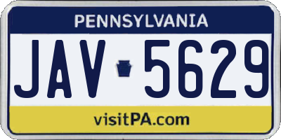 PA license plate JAV5629