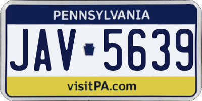 PA license plate JAV5639