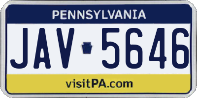 PA license plate JAV5646