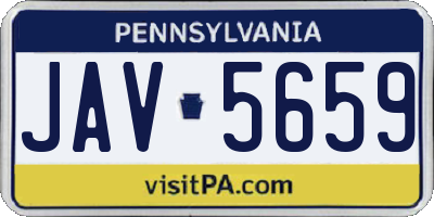 PA license plate JAV5659