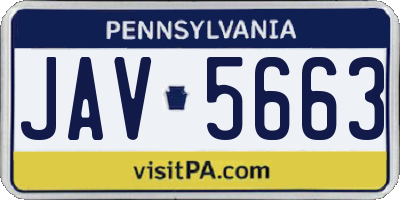 PA license plate JAV5663