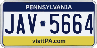 PA license plate JAV5664