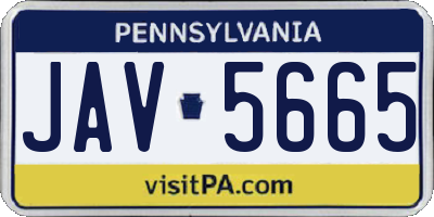 PA license plate JAV5665