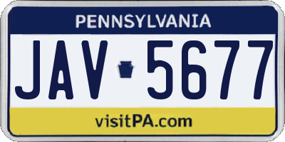 PA license plate JAV5677