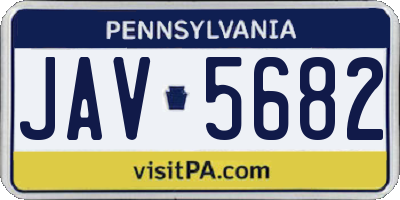 PA license plate JAV5682