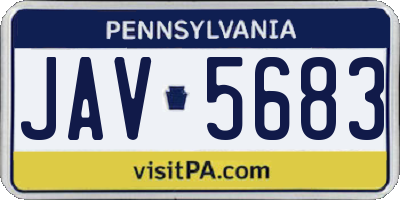 PA license plate JAV5683