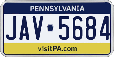 PA license plate JAV5684