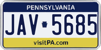 PA license plate JAV5685