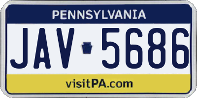 PA license plate JAV5686