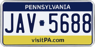 PA license plate JAV5688