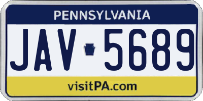 PA license plate JAV5689