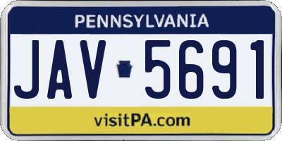 PA license plate JAV5691