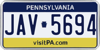 PA license plate JAV5694