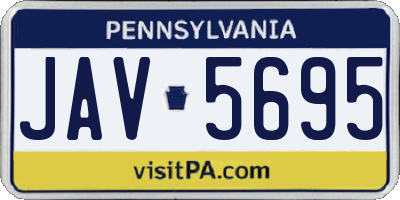 PA license plate JAV5695