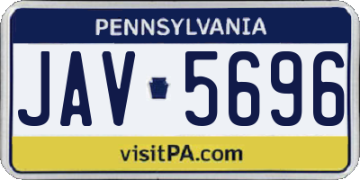 PA license plate JAV5696