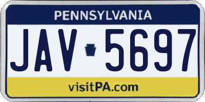 PA license plate JAV5697