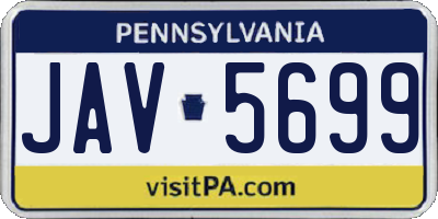 PA license plate JAV5699