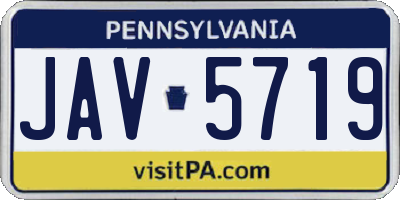 PA license plate JAV5719