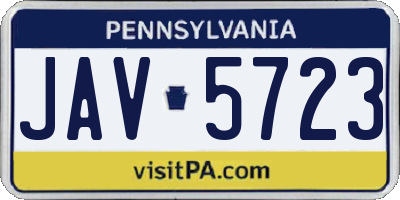 PA license plate JAV5723