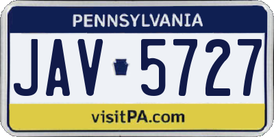 PA license plate JAV5727