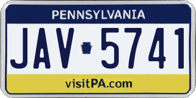 PA license plate JAV5741
