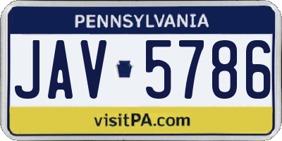 PA license plate JAV5786