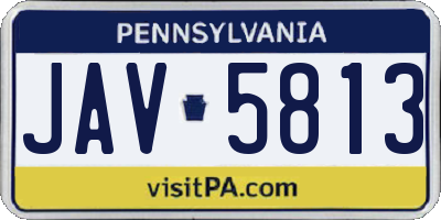 PA license plate JAV5813