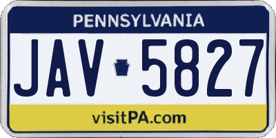 PA license plate JAV5827