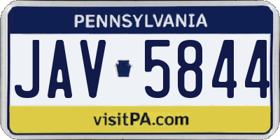 PA license plate JAV5844