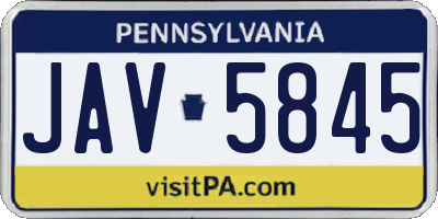 PA license plate JAV5845