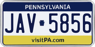 PA license plate JAV5856