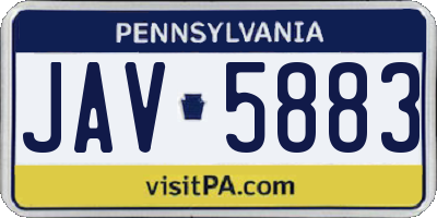 PA license plate JAV5883
