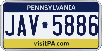 PA license plate JAV5886