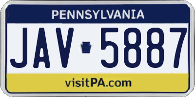 PA license plate JAV5887