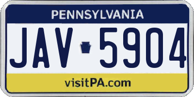 PA license plate JAV5904