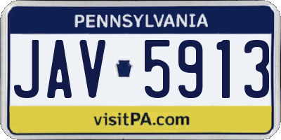 PA license plate JAV5913