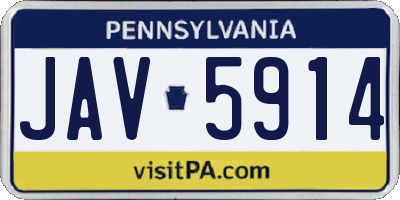 PA license plate JAV5914