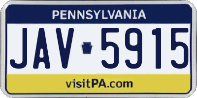 PA license plate JAV5915