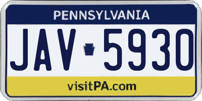 PA license plate JAV5930