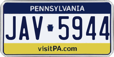 PA license plate JAV5944