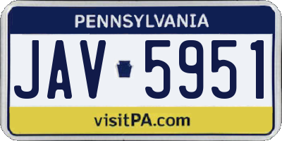 PA license plate JAV5951