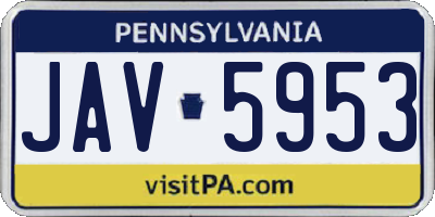PA license plate JAV5953