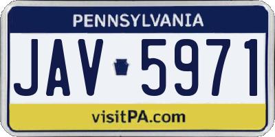 PA license plate JAV5971