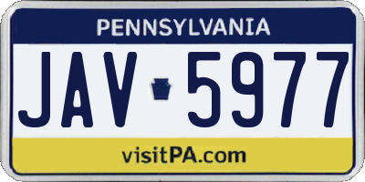 PA license plate JAV5977
