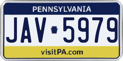 PA license plate JAV5979