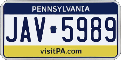 PA license plate JAV5989