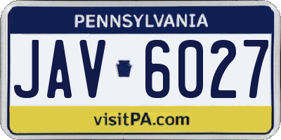 PA license plate JAV6027