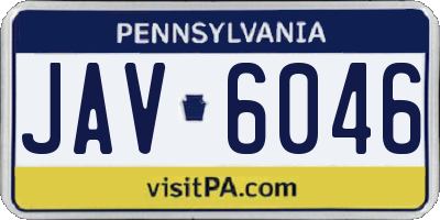 PA license plate JAV6046