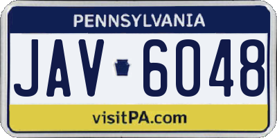 PA license plate JAV6048