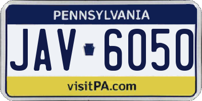 PA license plate JAV6050